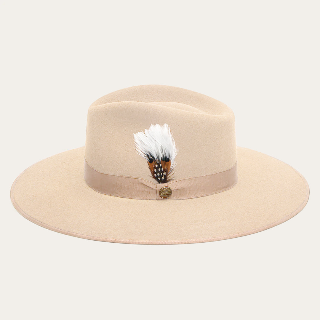 Midtown Wide Flat Brim Hat Bone Men/Women Stetson Fedora