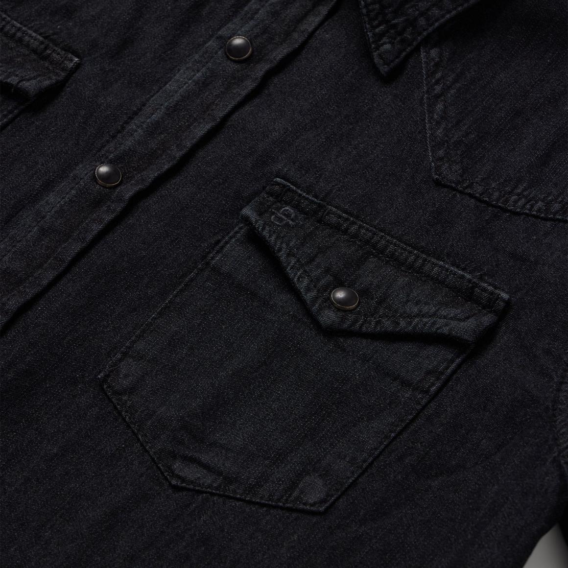 Modern Denim Western Shirt Black Men Stetson Denim Shirts