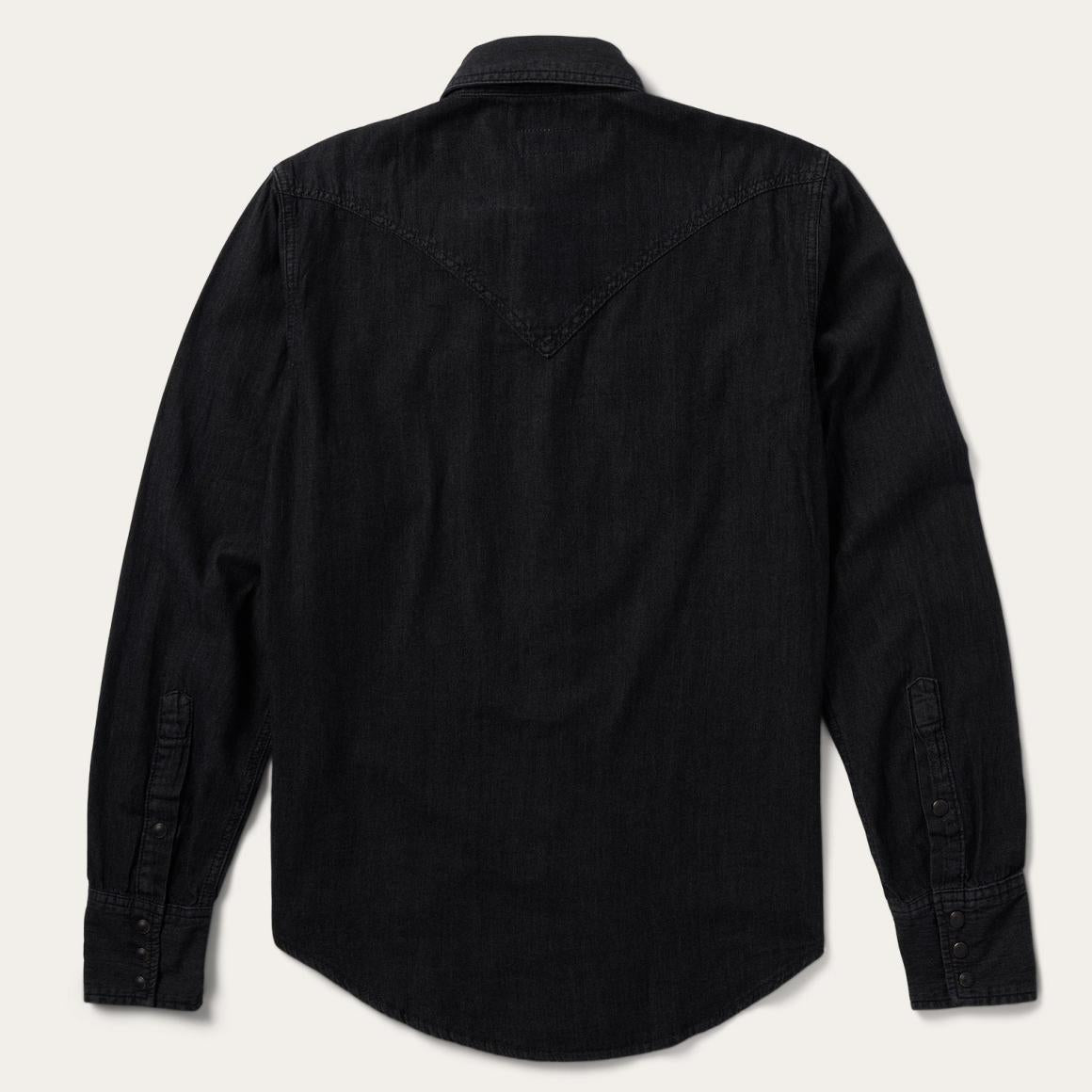 Modern Denim Western Shirt Black Men Stetson Modern Cut