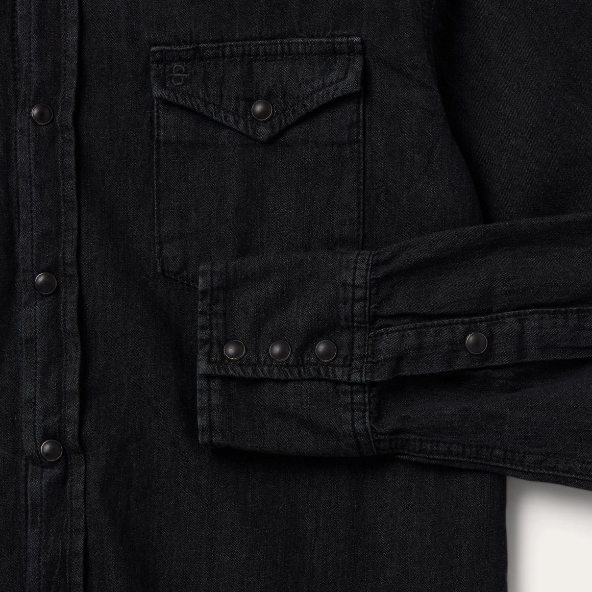 Modern Denim Western Shirt Black Men Stetson Modern Cut