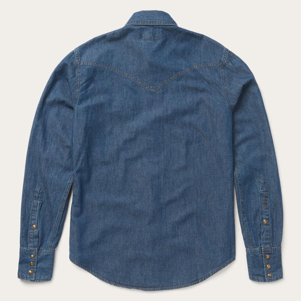 Modern Denim Western Shirt Blue Men Stetson Denim Shirts