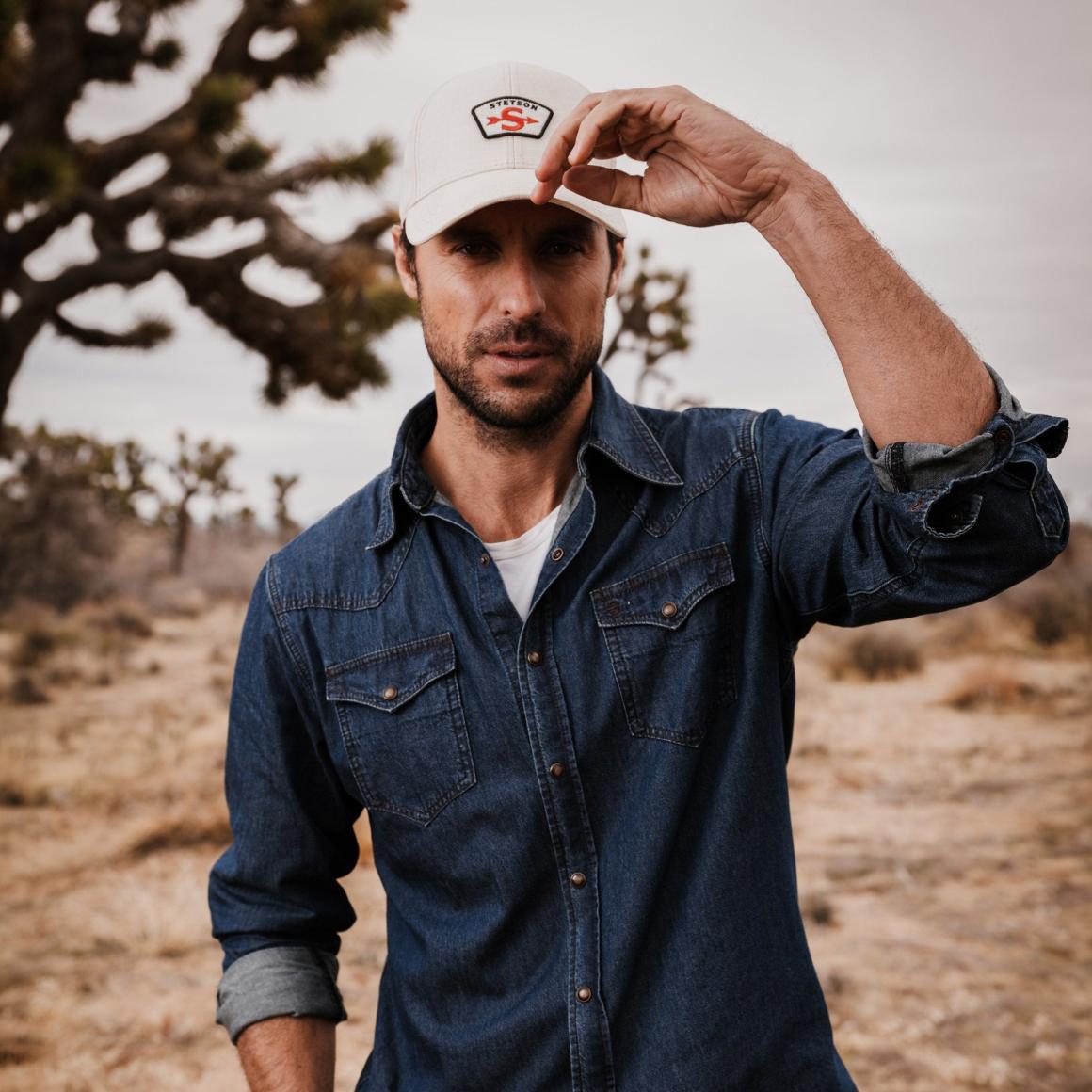 Modern Denim Western Shirt Blue Men Stetson Denim Shirts