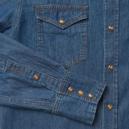 Modern Denim Western Shirt Blue Men Stetson Denim Shirts