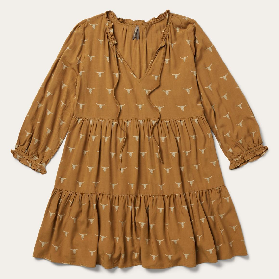 Mojave Longhorn Print Dress Brown Women Stetson Mini