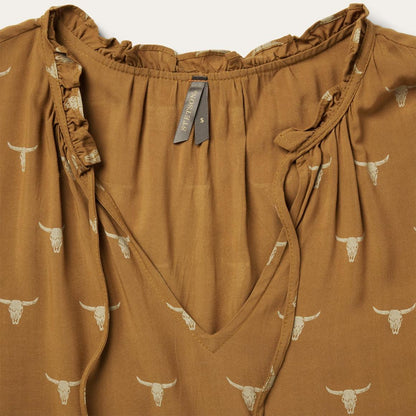 Mojave Longhorn Print Dress Brown Women Stetson Mini