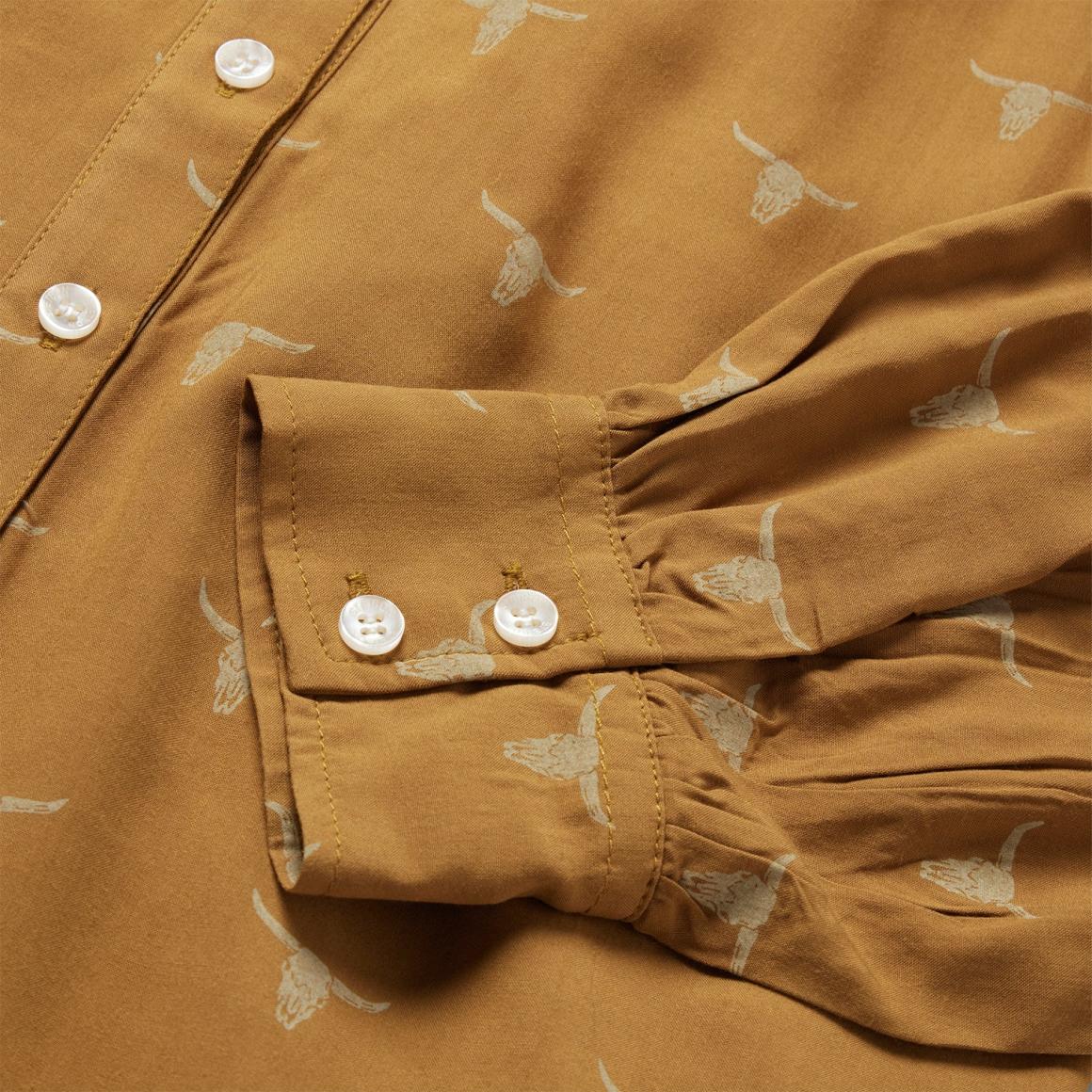 Mojave Longhorn Print Poet Blouse Brown Women Stetson Blouses