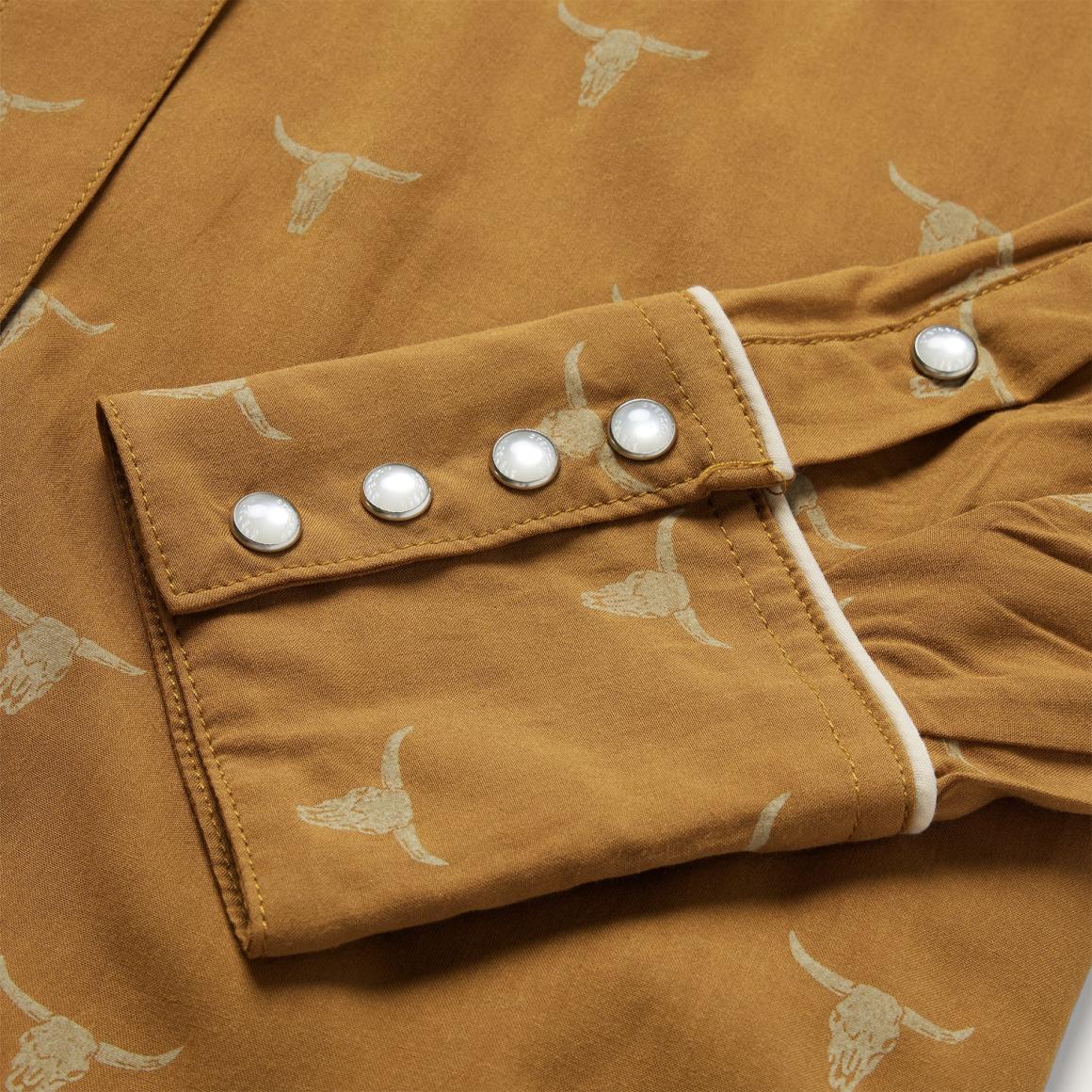 Mojave Longhorn Print Snap Western Shirt Brown Women Stetson Western Shirts