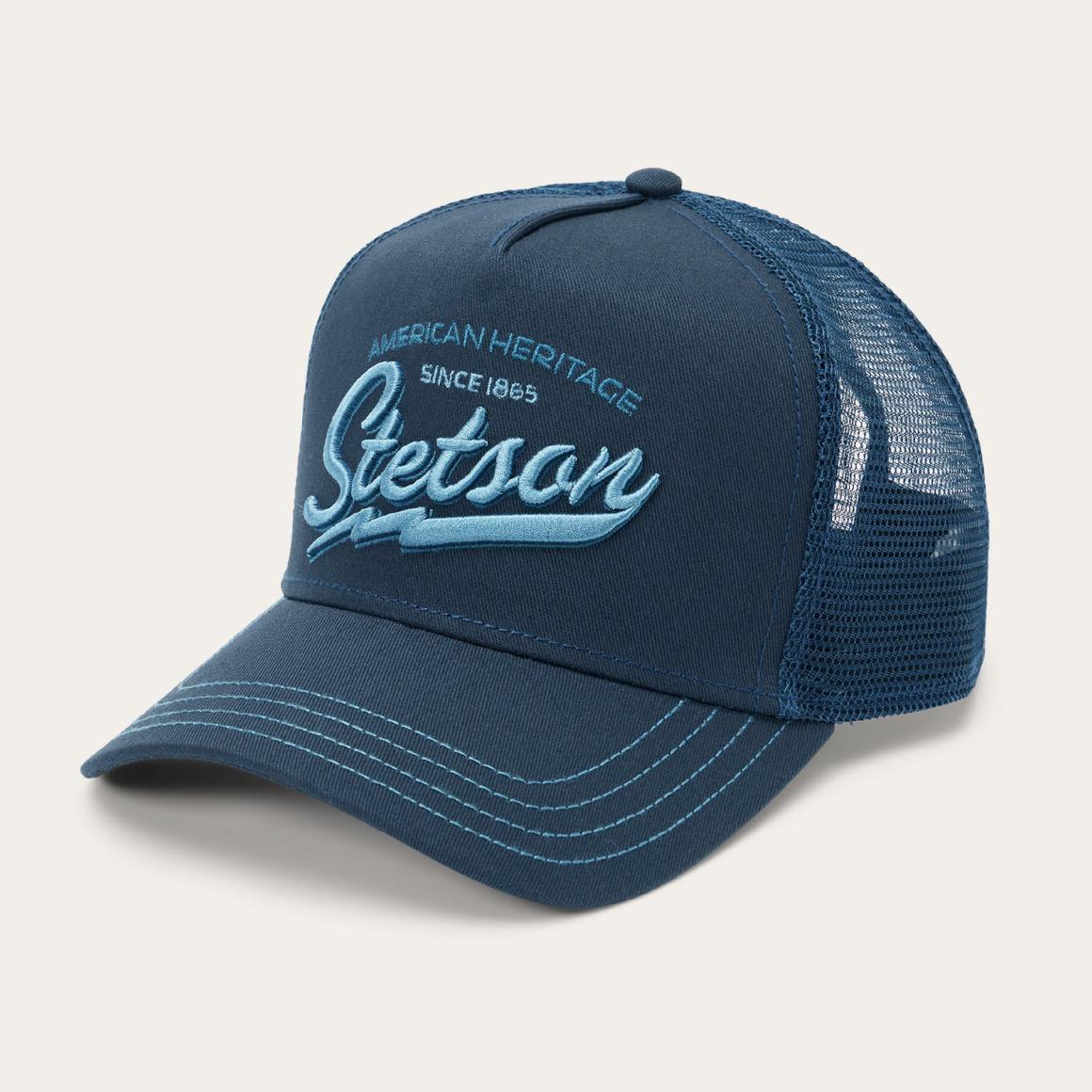 Navy Embroidered 1865 Trucker Cap Navy Men/Women Stetson Caps & Truckers