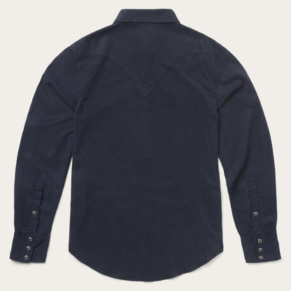 Navy Twill Shirt Blue Men Stetson Modern Cut