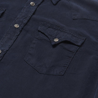 Navy Twill Shirt Blue Men Stetson Modern Cut
