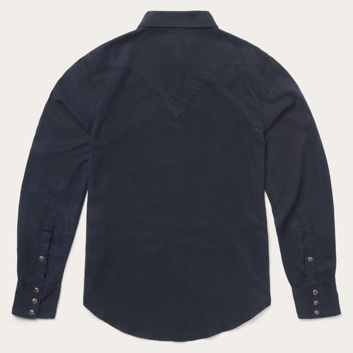 Navy Twill Shirt Blue Men Stetson Western Shirts
