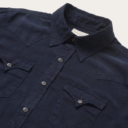 Navy Twill Shirt Blue Men Stetson Western Shirts
