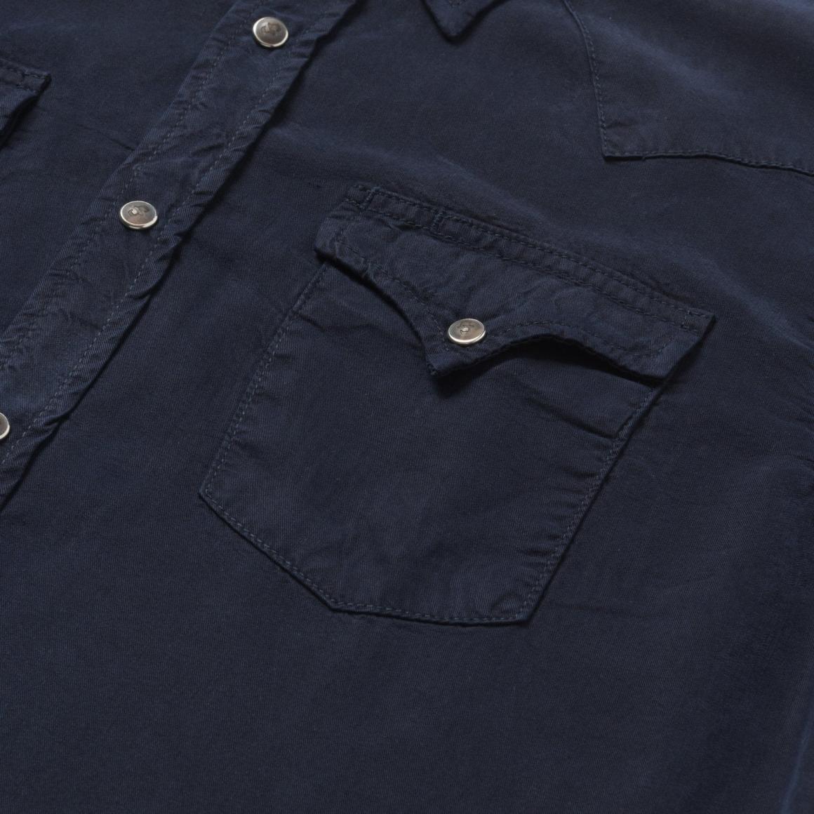 Navy Twill Shirt Blue Men Stetson Western Shirts