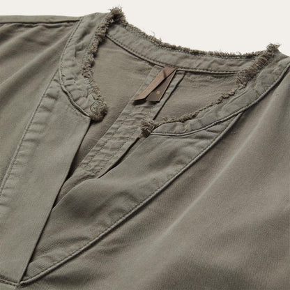Olive Twill Peasant Blouse Green Women Stetson Blouses