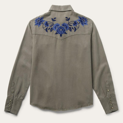 Olive Twill Western Shirt Green Women Stetson Western Shirts