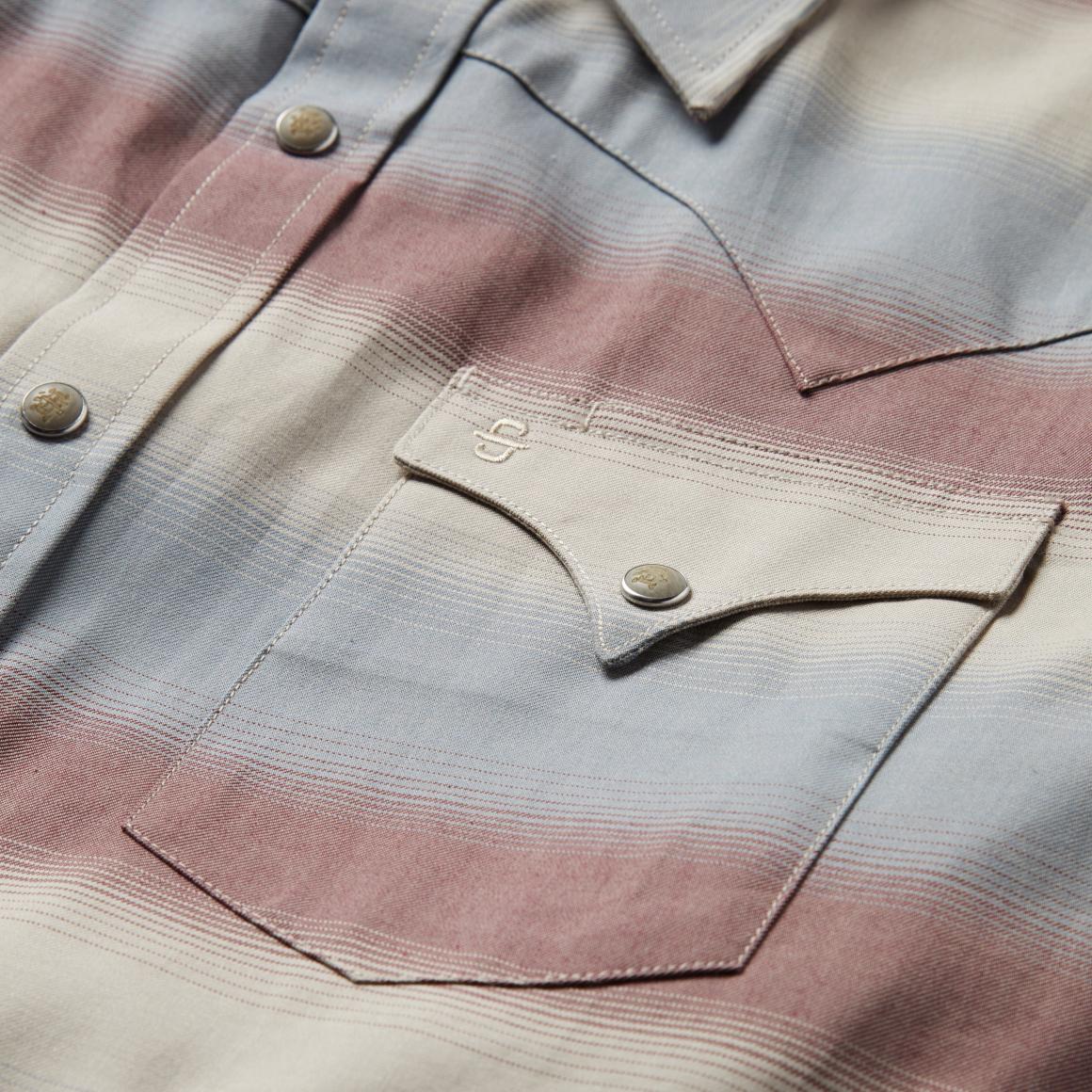 Ombre Stripe Twill Shirt Wine Men Stetson Western Shirts