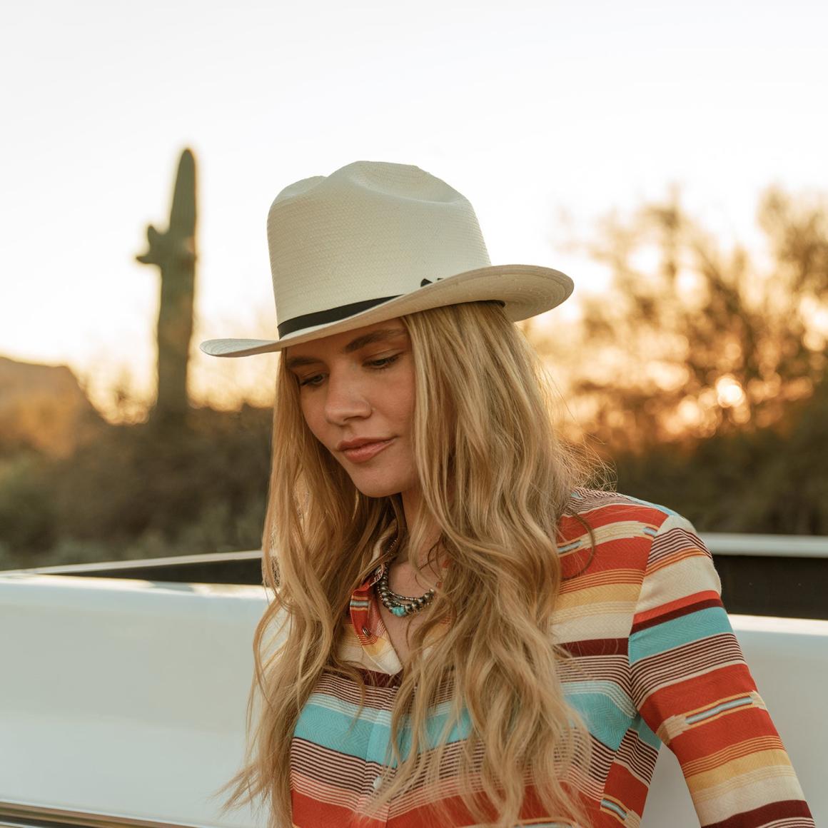 Open Road 6X Straw Cowboy Hat Natural Men/Women Stetson Fedora