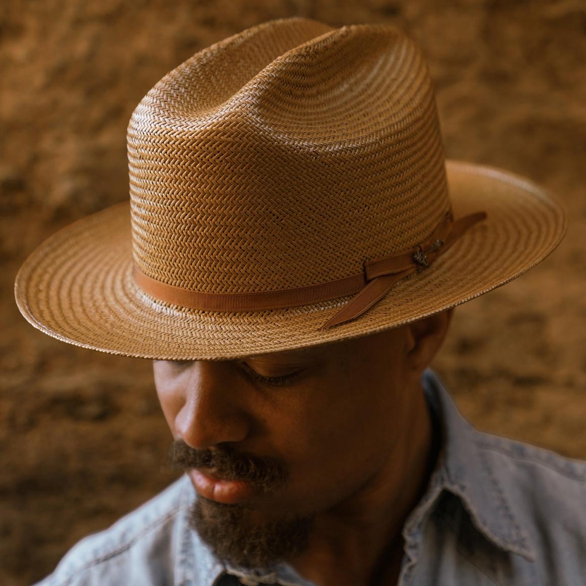Open Road Straw Hat Cognac Men/Women Stetson Fedora