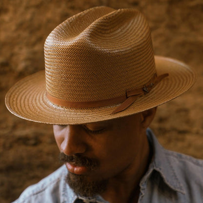 Open Road Straw Hat Cognac Men/Women Stetson Fedora