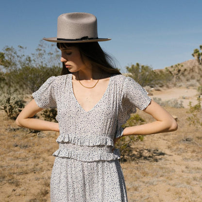Open Road Straw Hat Taupe Men/Women Stetson Fedora