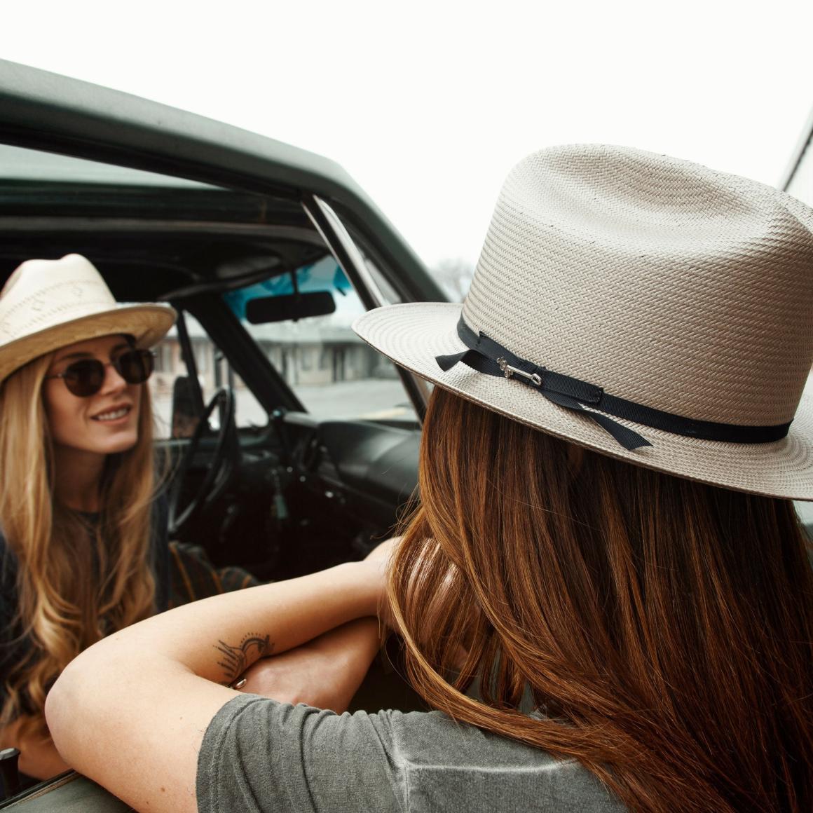 Open Road Straw Hat Taupe Men/Women Stetson Fedora