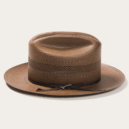 Open Road Vented Straw Cowboy Hat Chocolate Men/Women Stetson Fedora