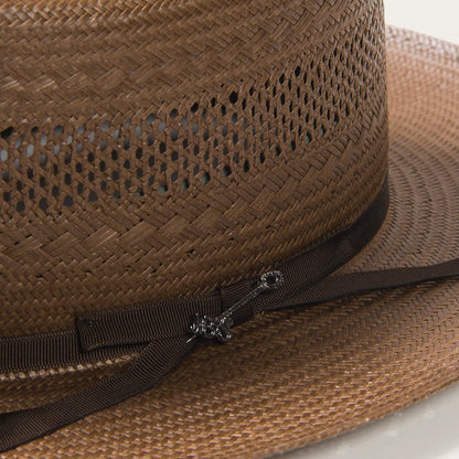 Open Road Vented Straw Cowboy Hat Chocolate Men/Women Stetson Fedora