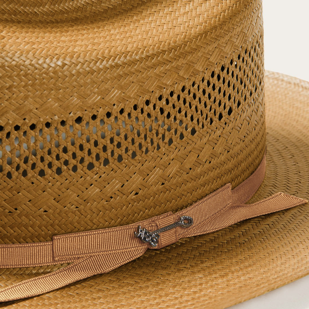 Open Road Vented Straw Cowboy Hat Cognac Men/Women Stetson Fedora
