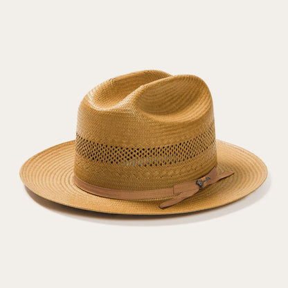 Open Road Vented Straw Cowboy Hat Cognac Men/Women Stetson Fedora