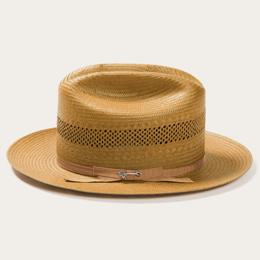 Open Road Vented Straw Cowboy Hat Cognac Men/Women Stetson Fedora