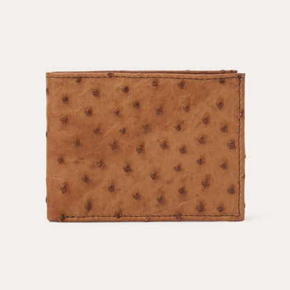 Ostrich Bi-Fold Wallet Antique Cognac Men Stetson Wallets