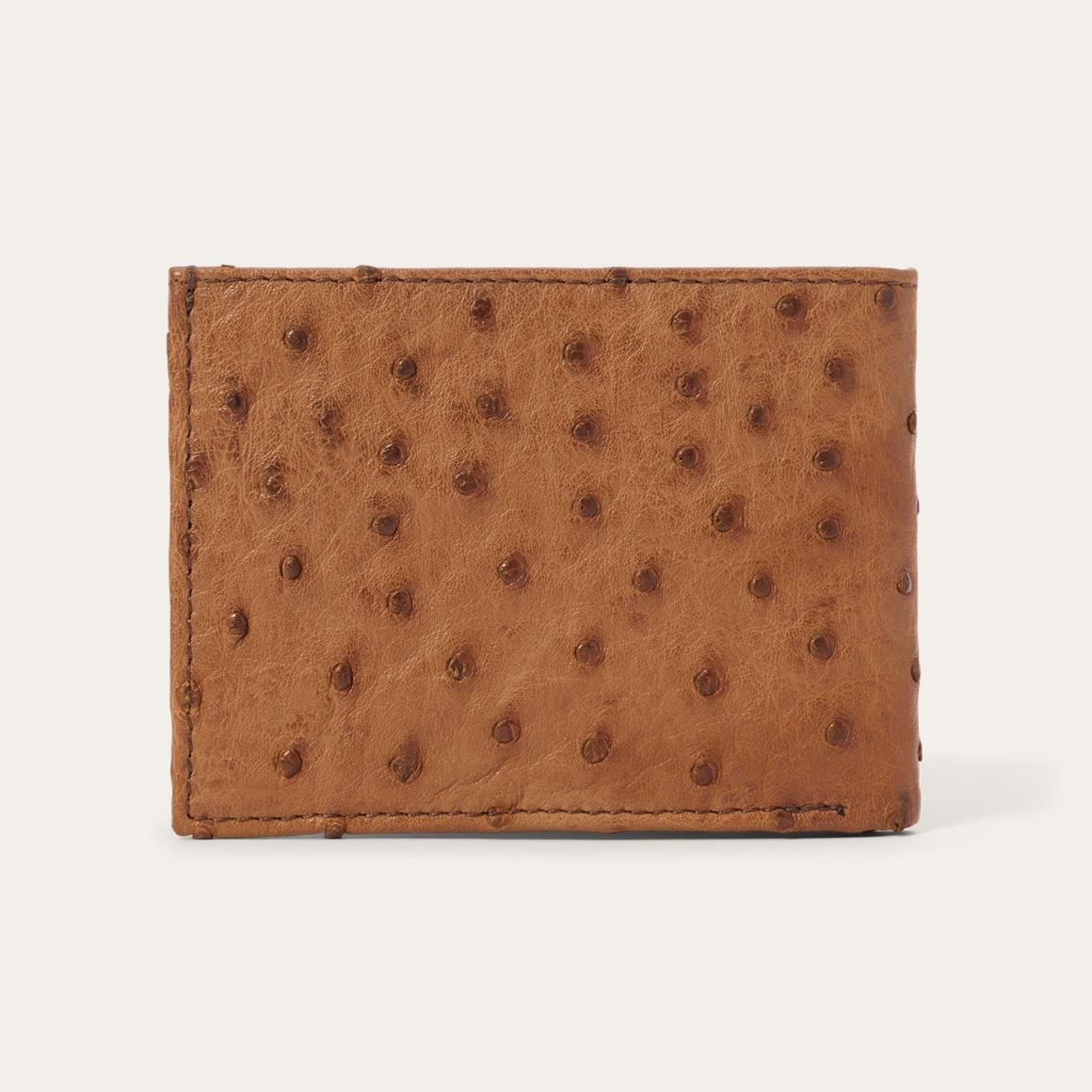 Ostrich Bi-Fold Wallet Antique Cognac Men Stetson Wallets