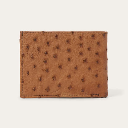 Ostrich Bi-Fold Wallet Antique Cognac Men Stetson Wallets