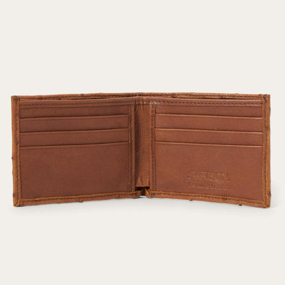 Ostrich Bi-Fold Wallet Antique Cognac Men Stetson Wallets