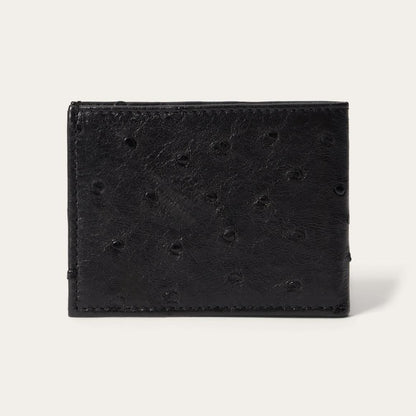 Ostrich Bi-Fold Wallet Black Cowboy Classic Men Stetson Wallets