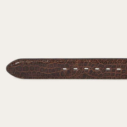 Ostrich Print Croco Embossed Western Tabs Belt Cognac/california Nut Men Stetson Belts