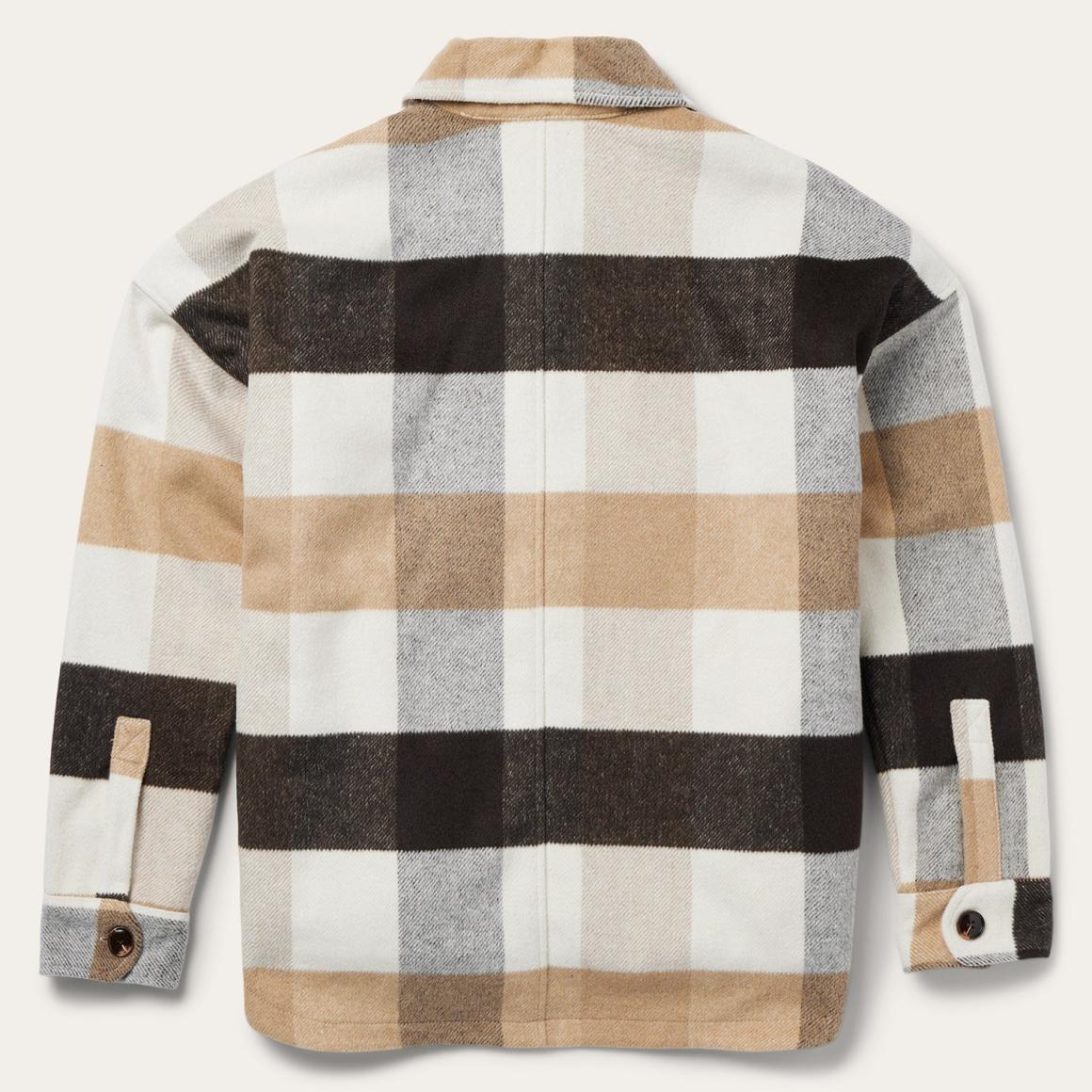 Oversize Plaid Shirt Jacket Brown Women Stetson Jackets