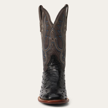 Ozzy Ostrich Boot Black Men Stetson Exotics