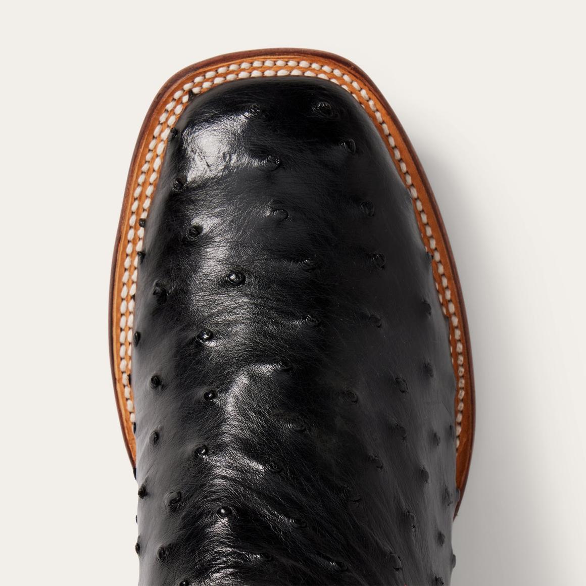 Ozzy Ostrich Boot Black Men Stetson Exotics
