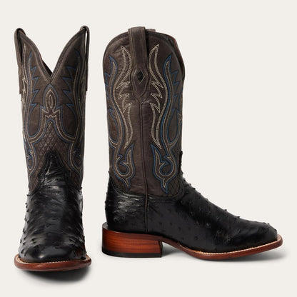 Ozzy Ostrich Boot Black Men Stetson Western