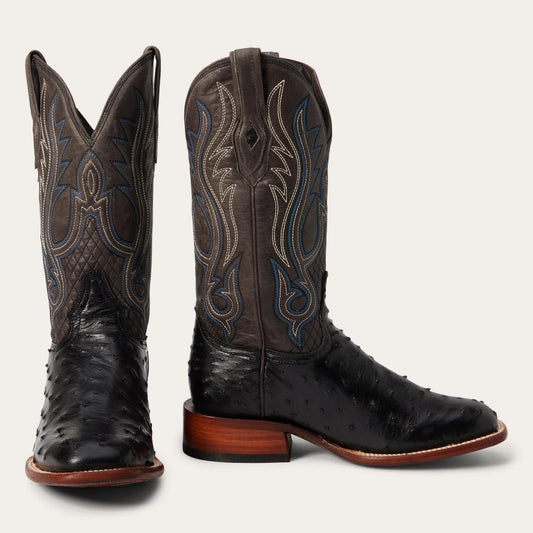Ozzy Ostrich Boot Black Men Stetson Western