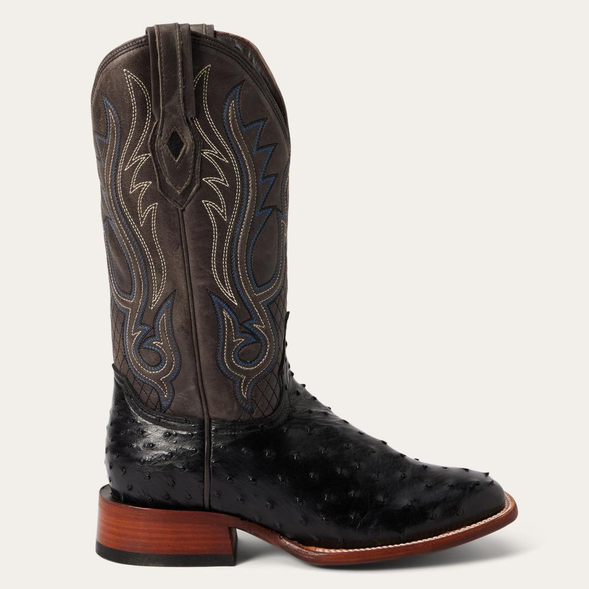 Ozzy Ostrich Boot Black Men Stetson Western