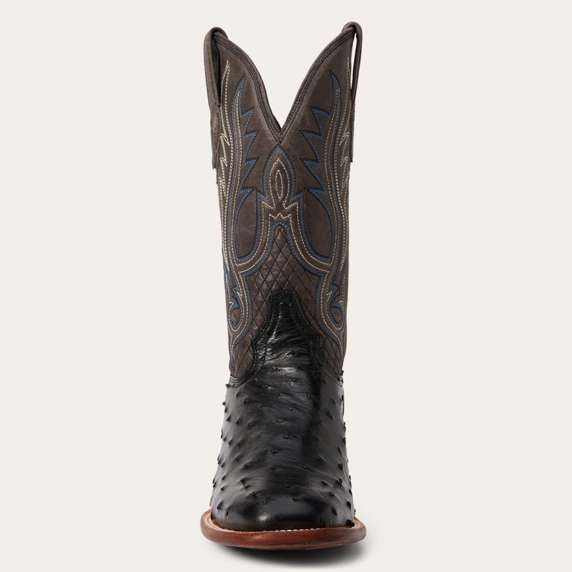 Ozzy Ostrich Boot Black Men Stetson Western