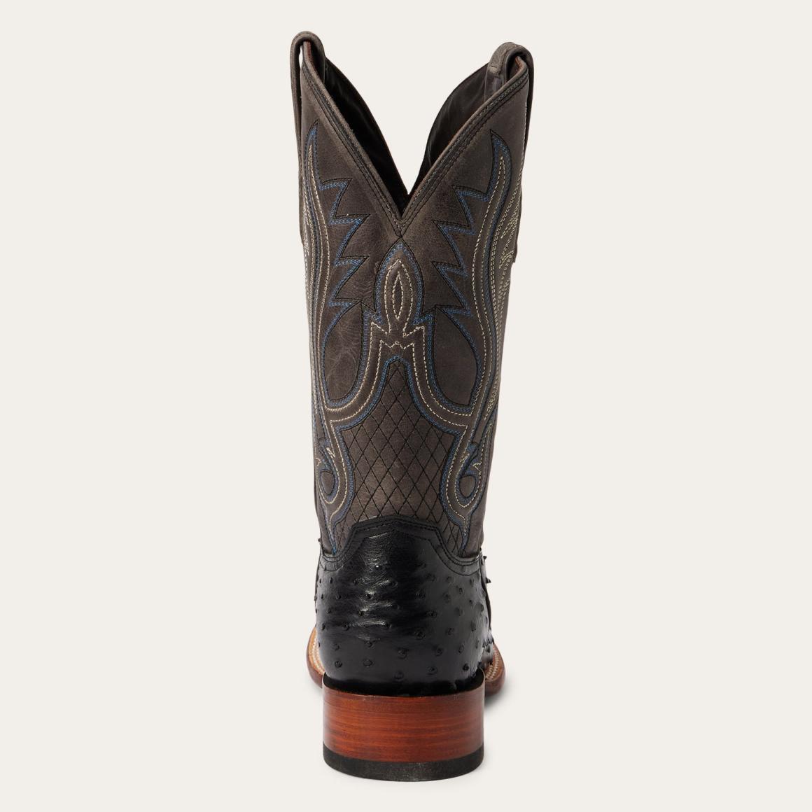 Ozzy Ostrich Boot Black Men Stetson Western