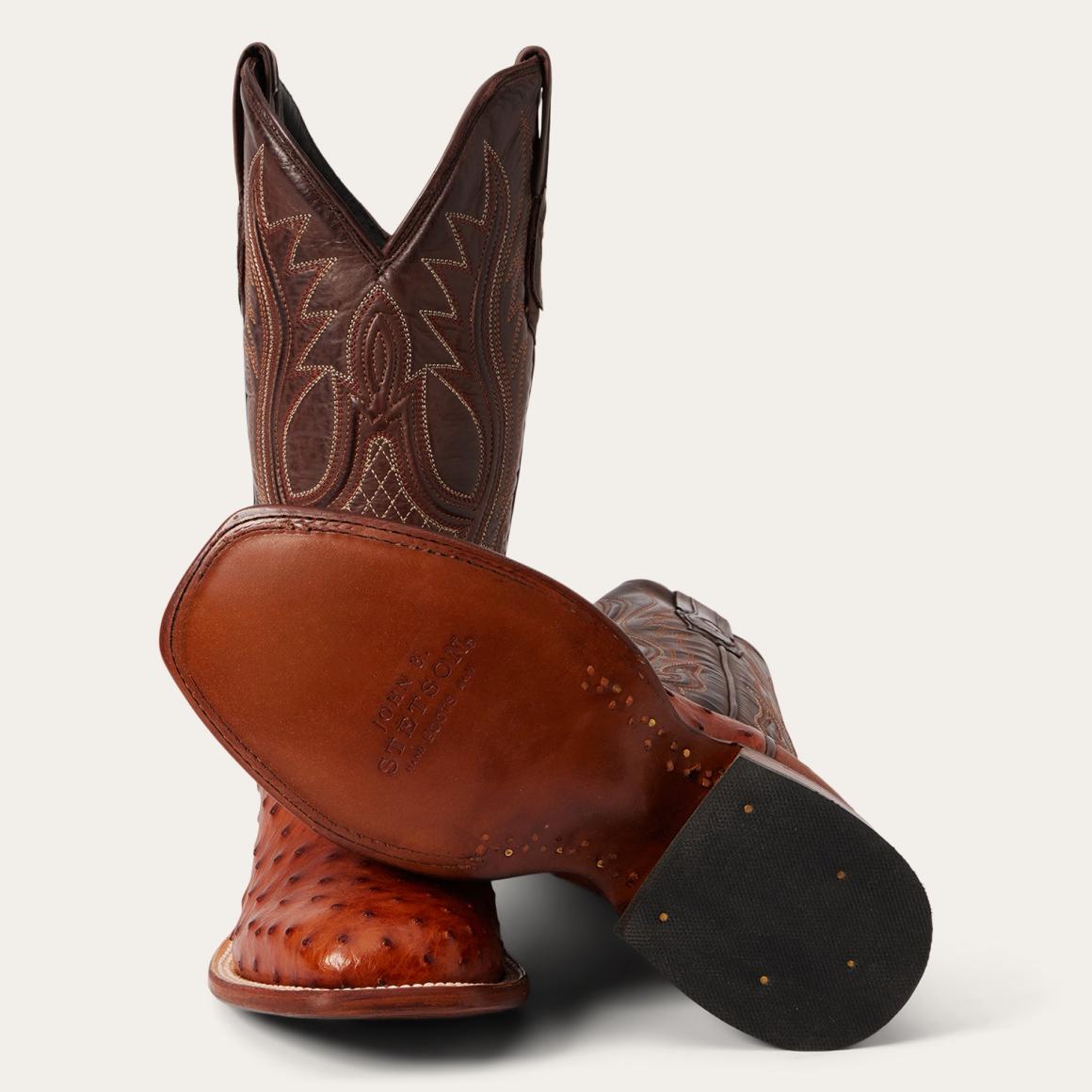 Ozzy Ostrich Boot Brown Men Stetson Exotics