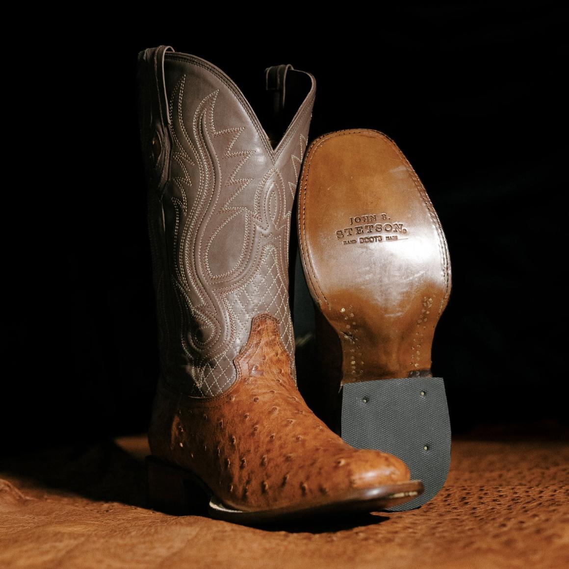 Ozzy Ostrich Boot Brown Men Stetson Western