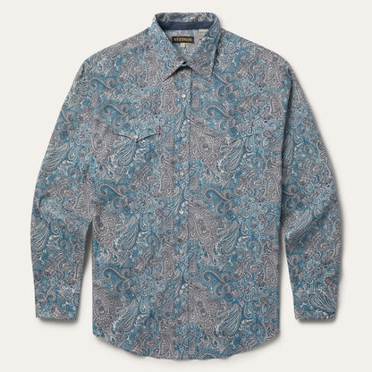 Paisley Western Shirt Green Men Stetson Western Shirts
