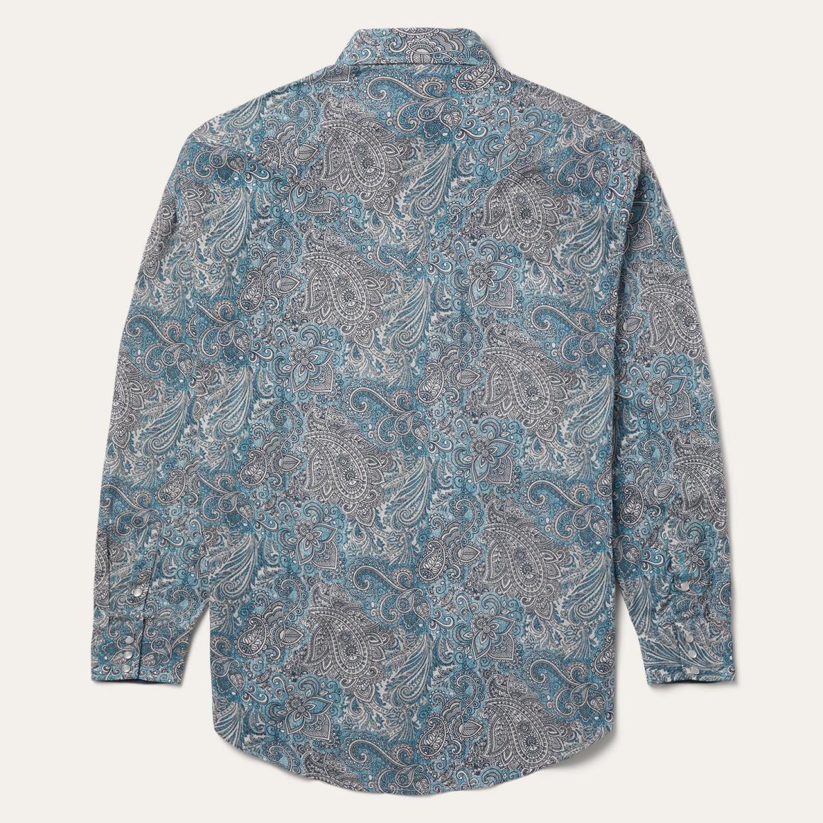 Paisley Western Shirt Green Men Stetson Western Shirts