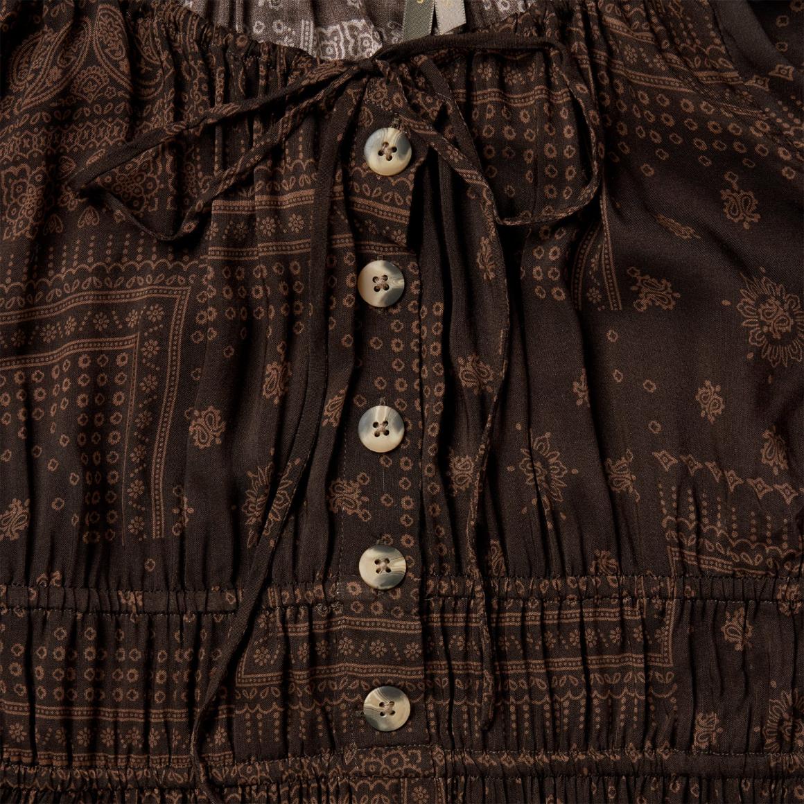 Patchwork Bandana Print Dress Brown Women Stetson Midi