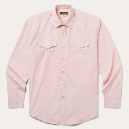 Pink End-On-End Western Shirt Pink Men Stetson Western Shirts